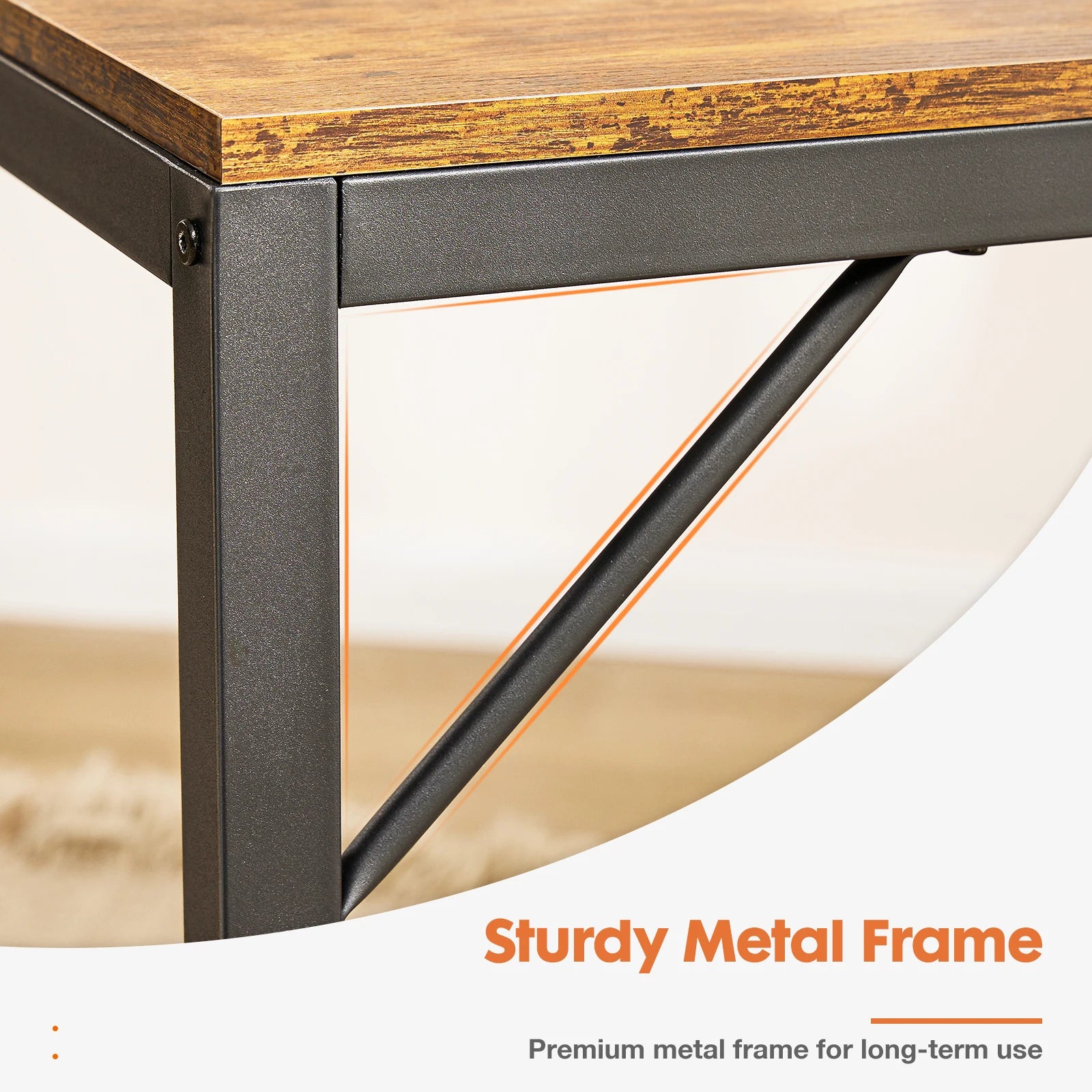 55" Computer Desk with 2-Tier Drawers for Home Office & Study