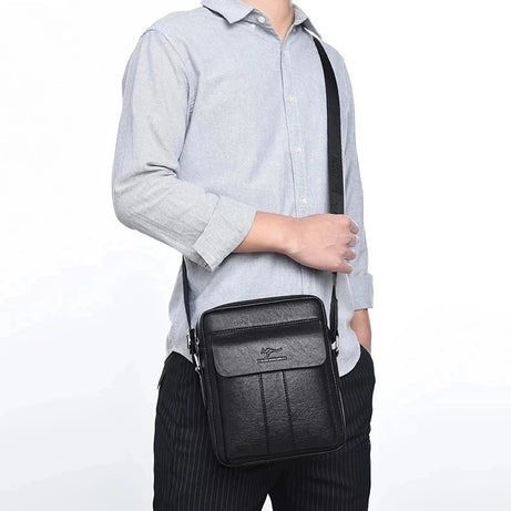 2024 New Men Crossbody Bag Leather Shoulder Bag Multi-Function Men Handbags Large Capacity PU Leather Bag for Men Messenger Bag