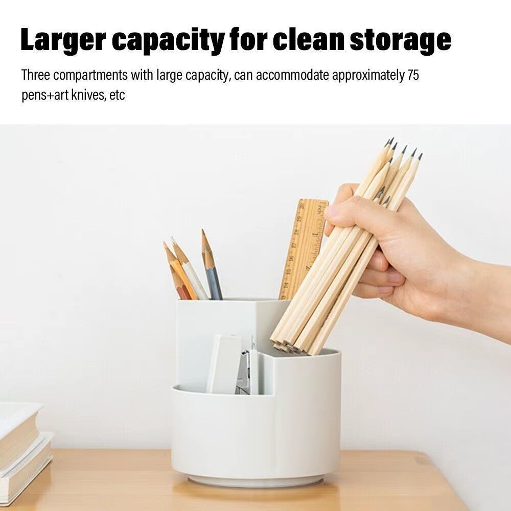 360° Rotating Large Capacity Pen Holder Desk Organizer Box