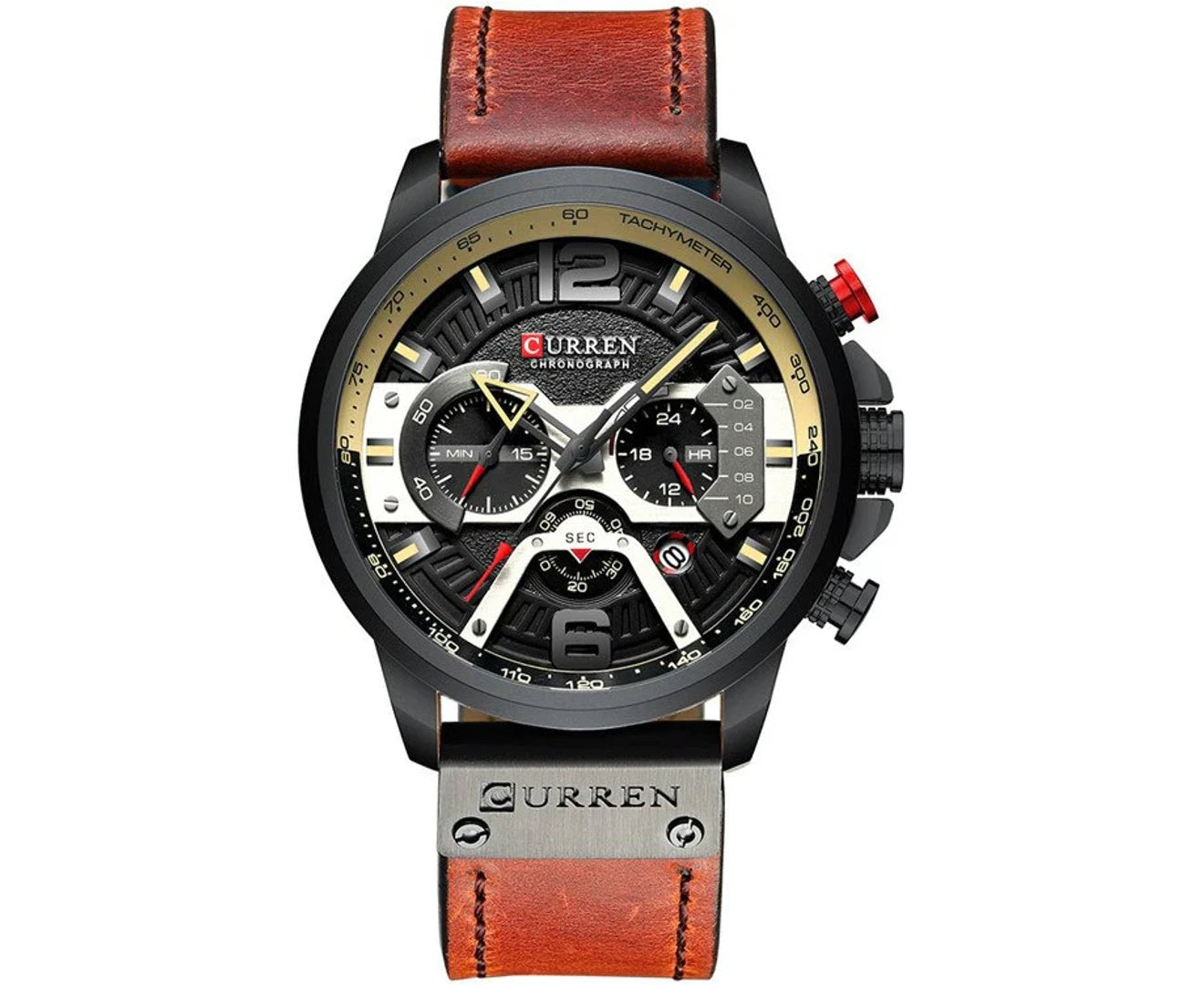 Curren Mens Watches Top Brand Luxury Chronograph Men Watch Leather Luxury Waterproof Sport Watch Men Male Clock Man Wristwatch