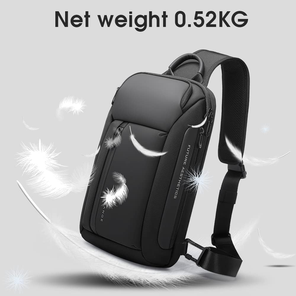 Sling Bag, Waterproof Men's Chest Bag Shoulder Bags Crossbody Sling Backpack