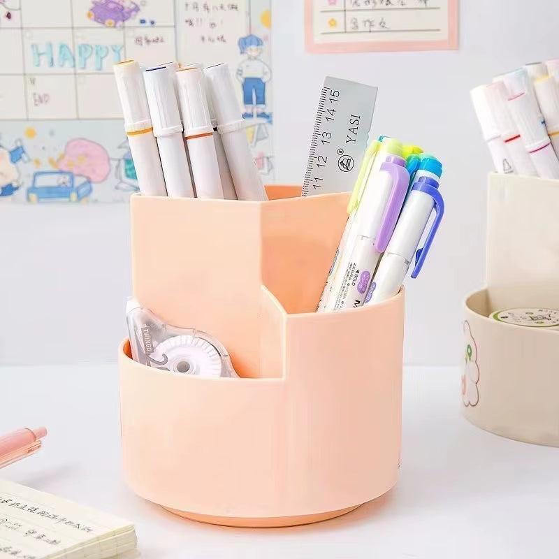 360° Rotating Large Capacity Pen Holder Desk Organizer Box