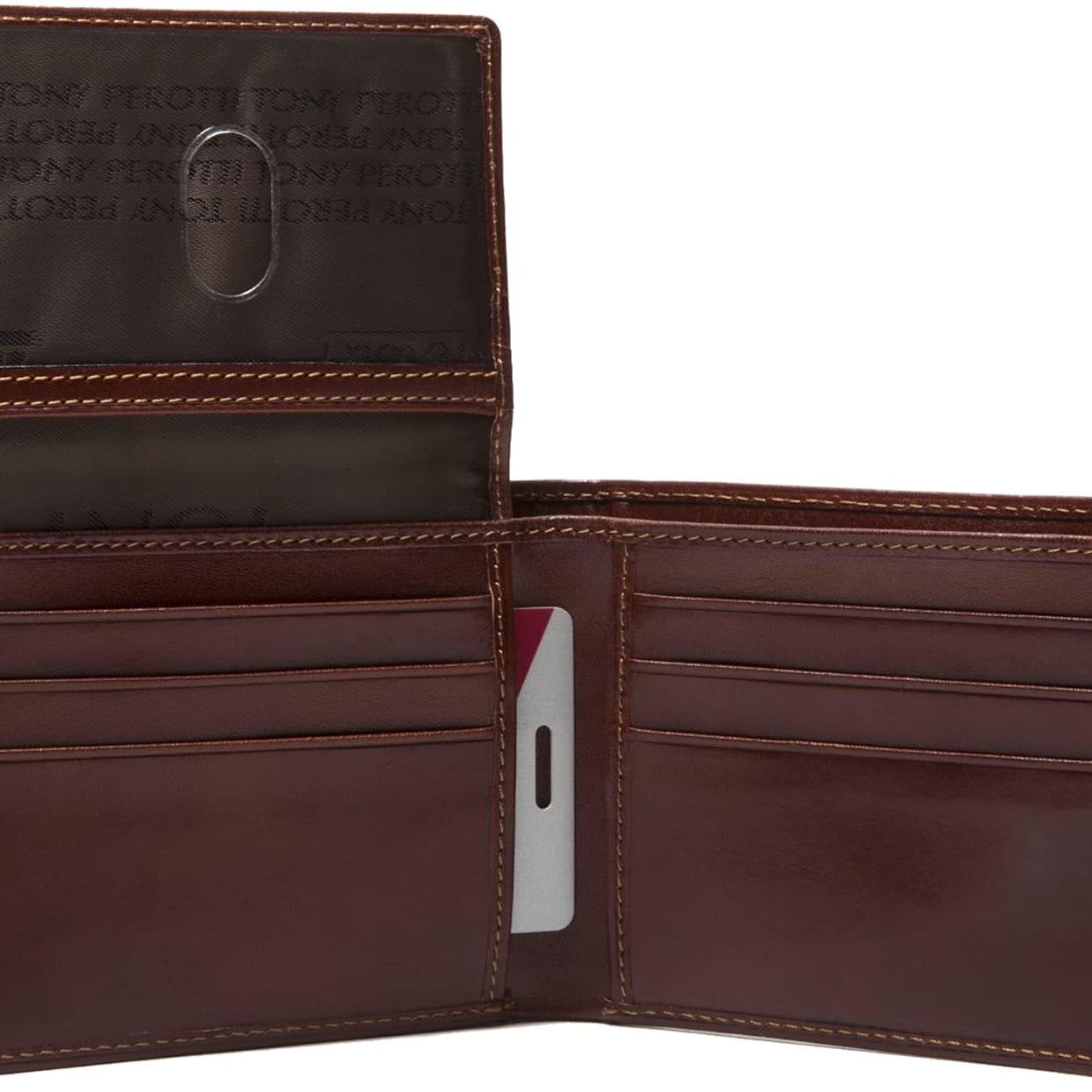 Italian Cow Leather Classic Bifold Wallet with ID Window Flap