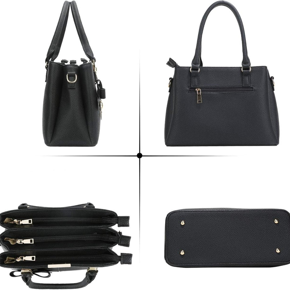 3 Zippered Compartments Purses and Handbags for Women