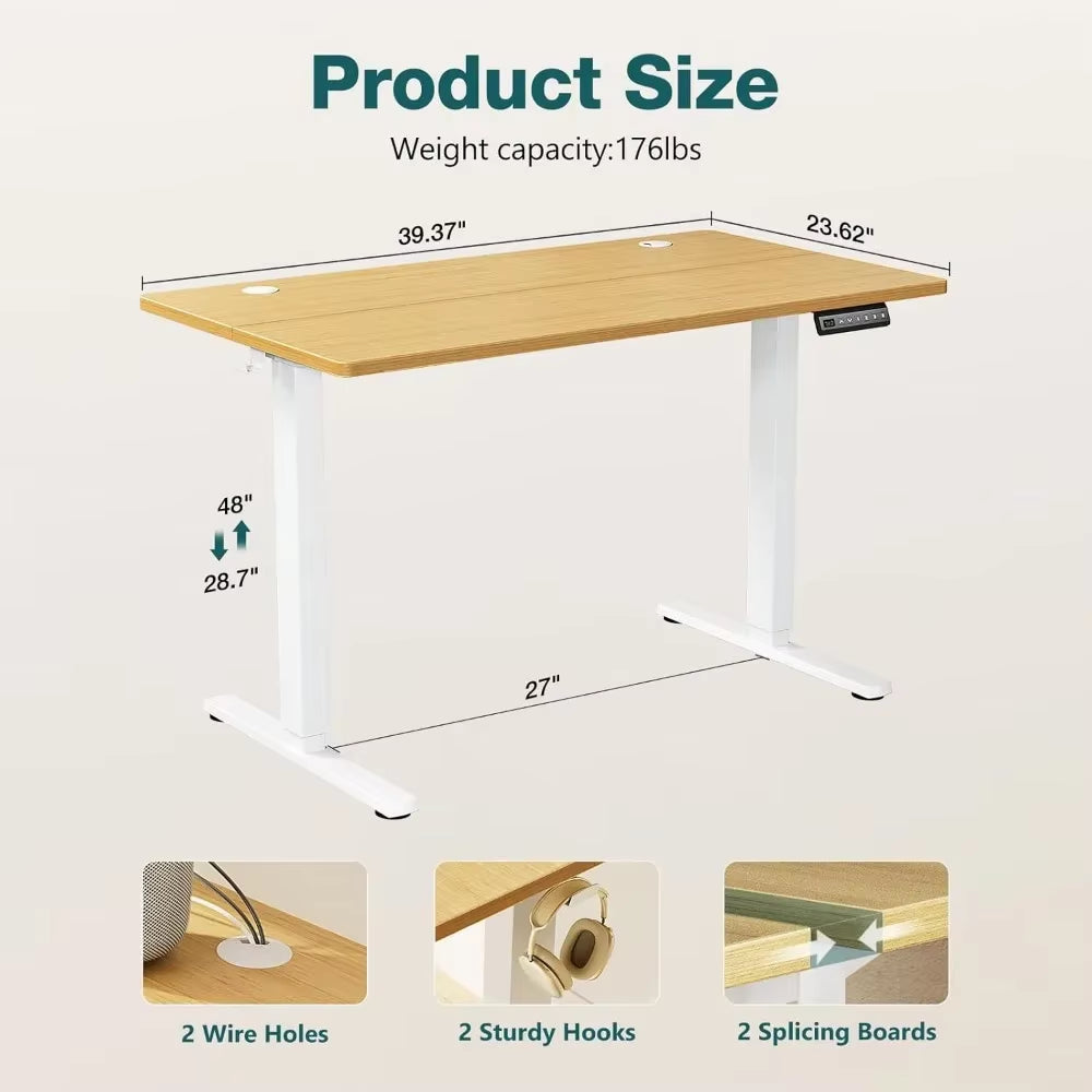 40x24" Adjustable Height Electric Sit-Stand Desk, Ergonomic