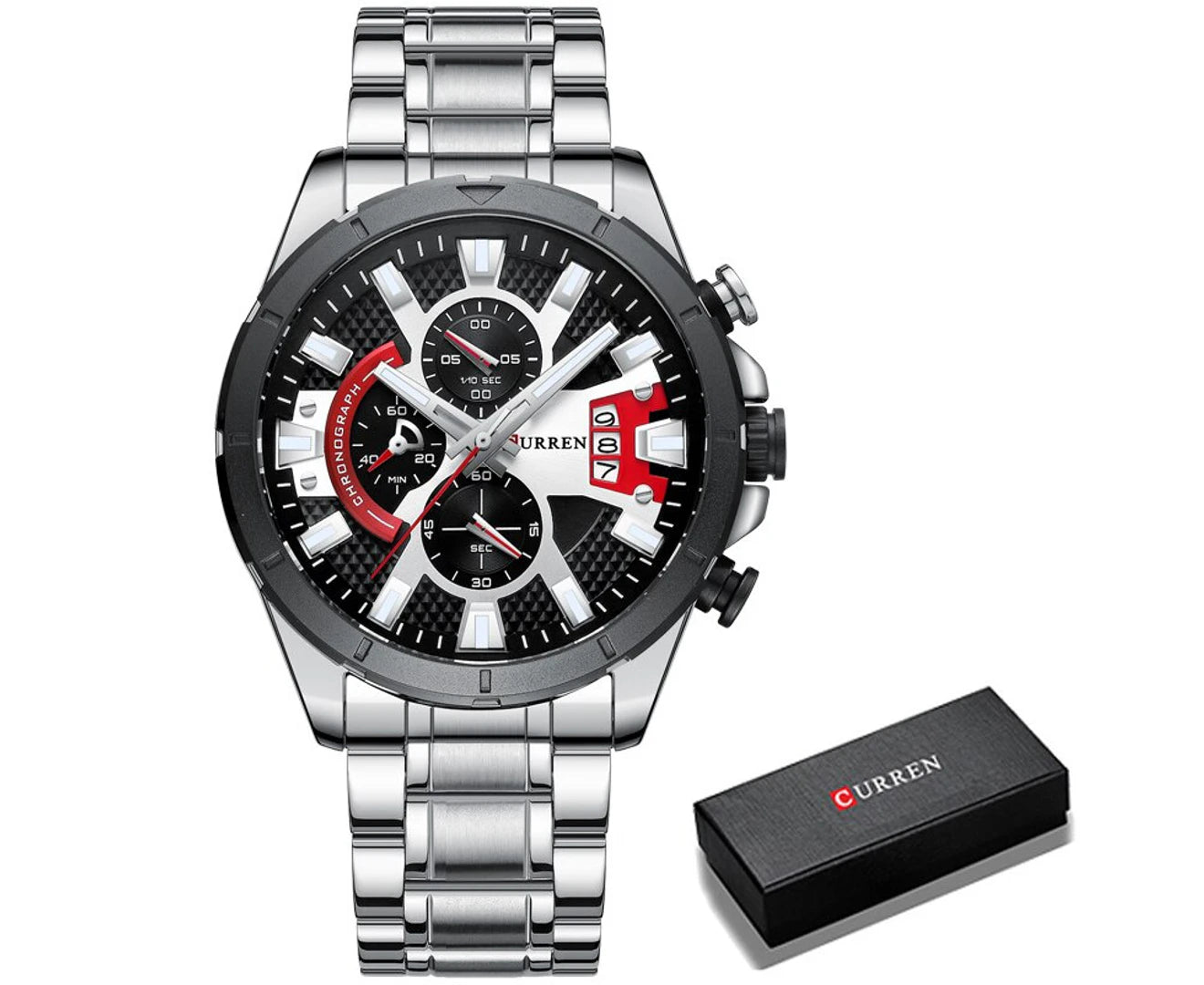 CURREN Watches Men Casual Quartz Chronograph Watch Top Luxury Brand Mens Fashion Luminous Sport Clock Stainless Steel Wristwatch