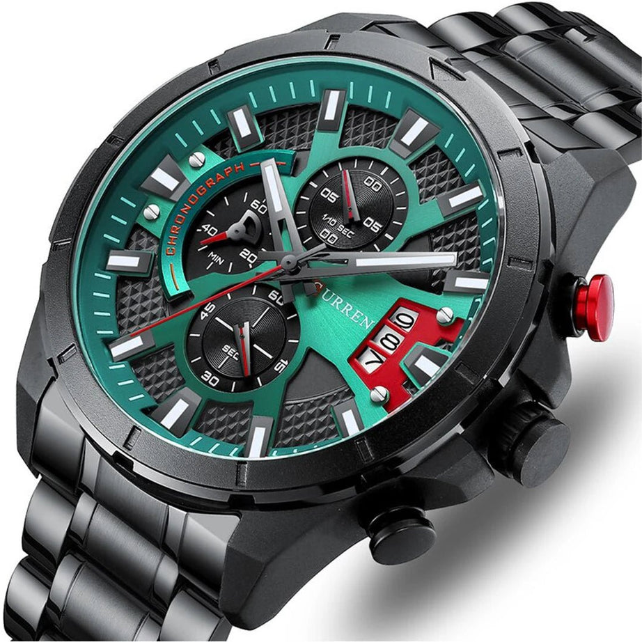 CURREN Watches Men Casual Quartz Chronograph Watch Top Luxury Brand Mens Fashion Luminous Sport Clock Stainless Steel Wristwatch