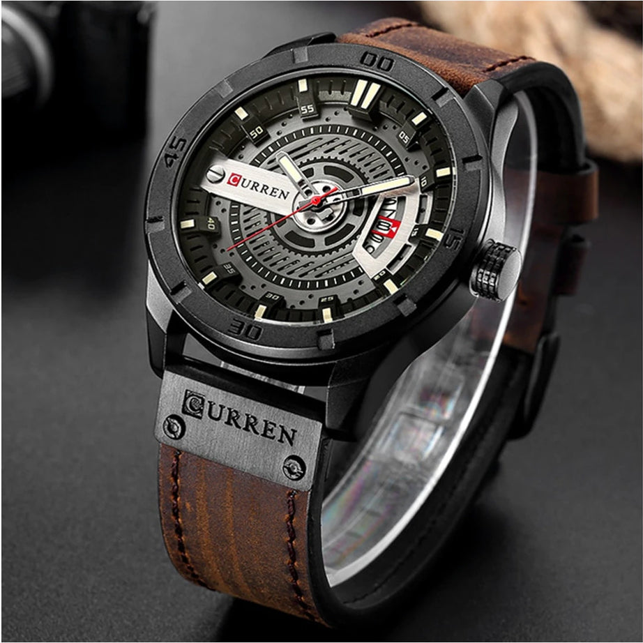 Curren New Fashion Casual Mens Watches Top Luxury Brand Quartz Men Watch Sport Leather Clock Male Wrist Watch Relogio Masculino