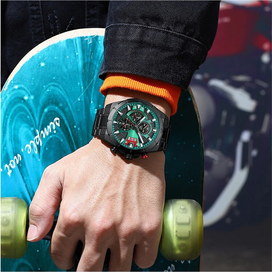CURREN Watches Men Casual Quartz Chronograph Watch Top Luxury Brand Mens Fashion Luminous Sport Clock Stainless Steel Wristwatch