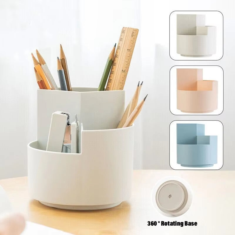 360° Rotating Large Capacity Pen Holder Desk Organizer Box