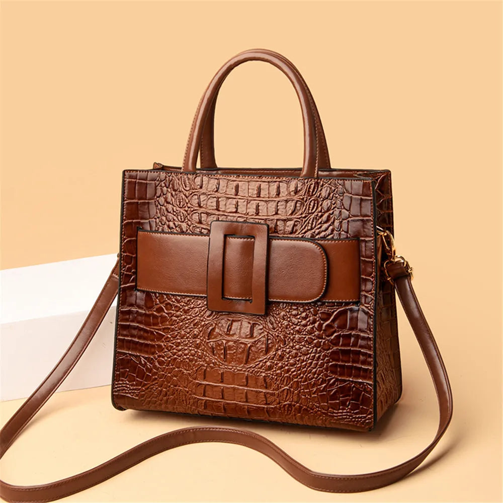 Brand Women Crocodile Handbag Luxury Belt Handbags