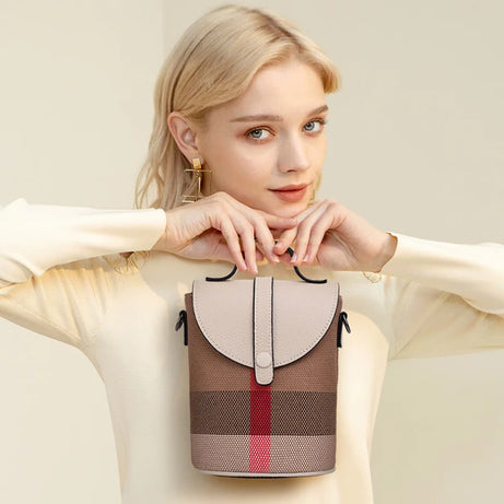 Mini Lattice Canvas Crossbody Ladies Bag