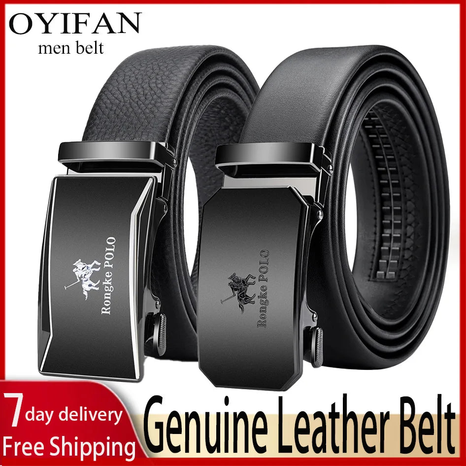 Belt Genuine Leather Men's Automatic Adjustable Business Belt