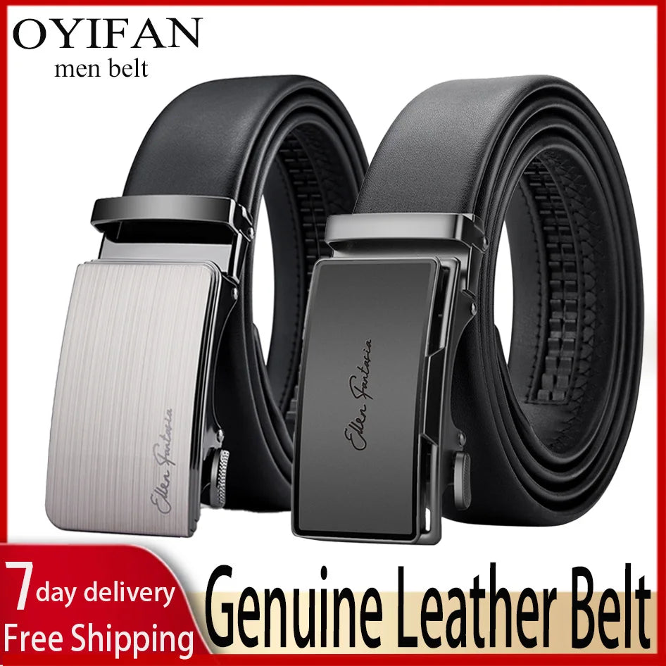 Belt Genuine Leather Men's Automatic Adjustable Business Belt