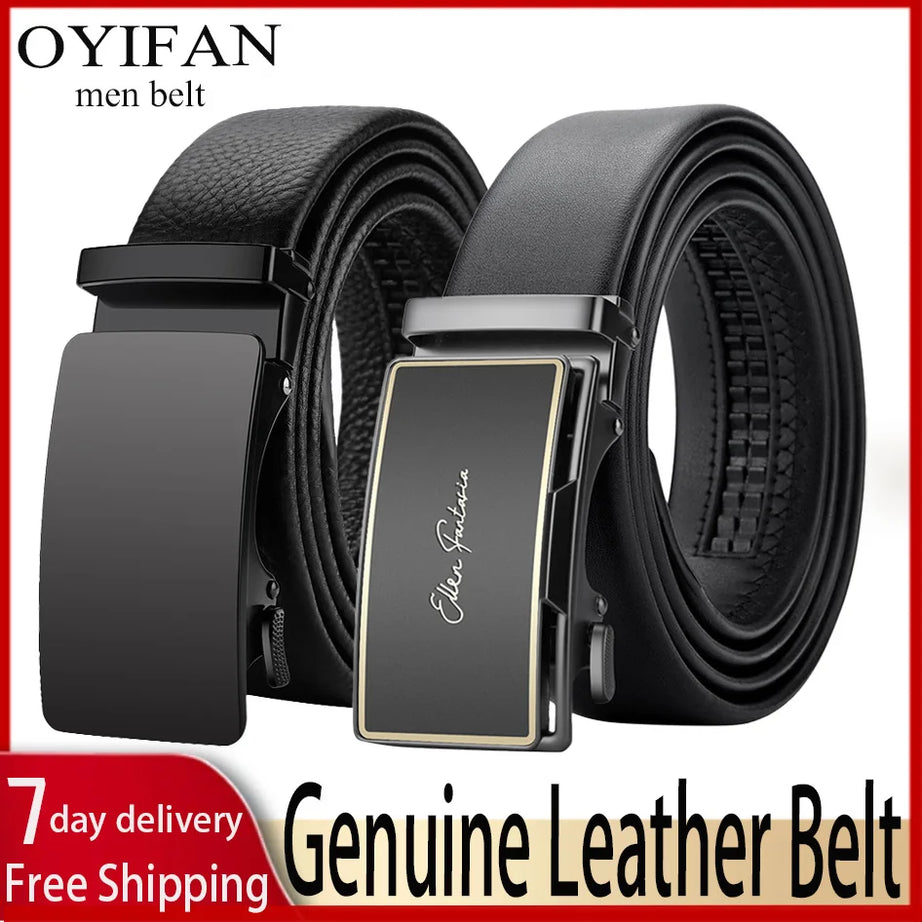 Belt Genuine Leather Men's Automatic Adjustable Business Belt