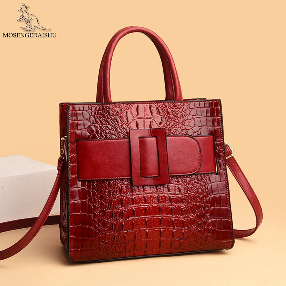 Brand Women Crocodile Handbag Luxury Belt Handbags