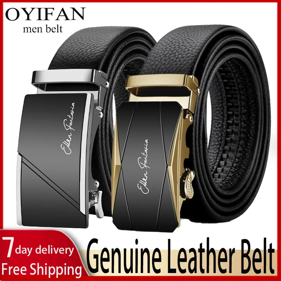 Belt Genuine Leather Men's Automatic Adjustable Business Belt