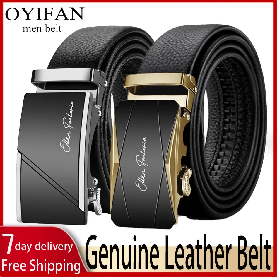 Belt Genuine Leather Men's Automatic Adjustable Business Belt