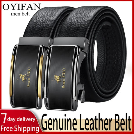 Belt Genuine Leather Men's Automatic Adjustable Business Belt
