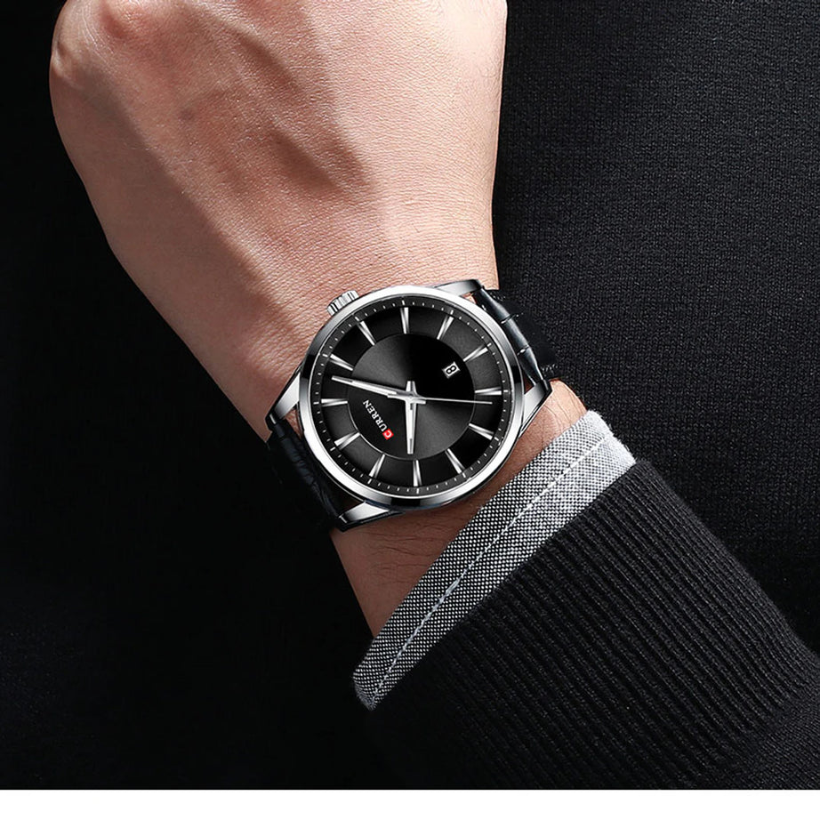 CURREN New Quartz Watches for Men Leather Strap Male Wristwatches Top Luxury Brand Business Men'S Clock Reloj Hombres