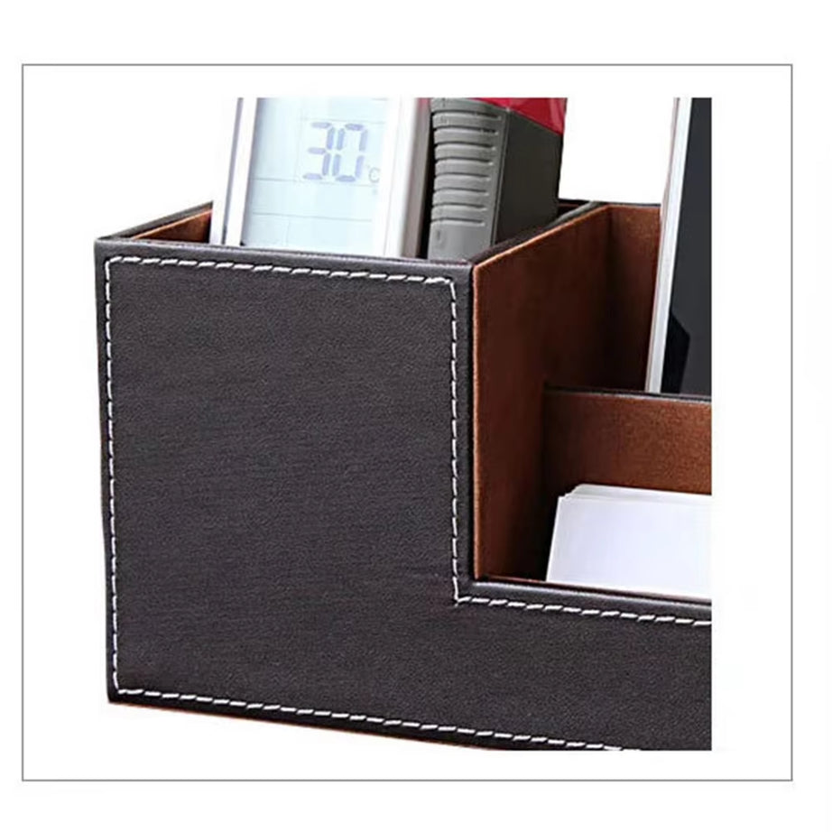 Wooden Home Office Pen Holder Desk Organizer Storage Box