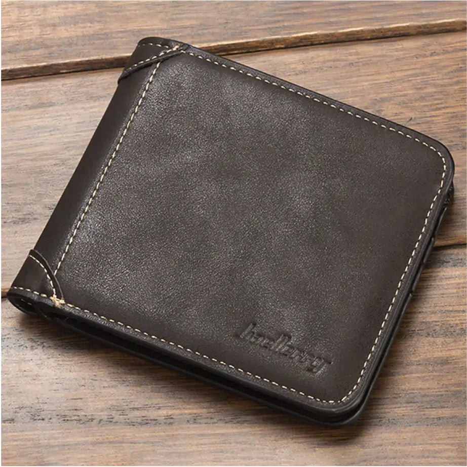 Baellerry Men Foldable Purse Multi Card Slot Retro Wallet Faux Leather Bag Pouch