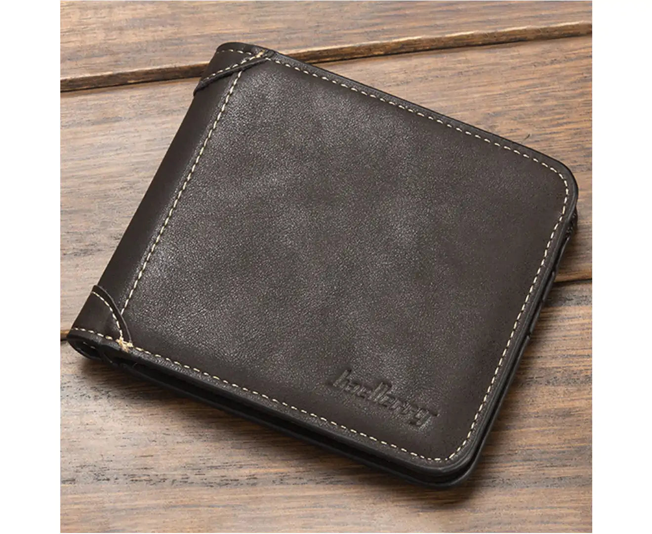 Baellerry Men Foldable Purse Multi Card Slot Retro Wallet Faux Leather Bag Pouch