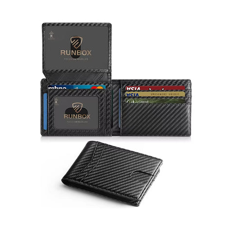 Men's Slim RFID Leather Wallet with ID & Multi Card Slots