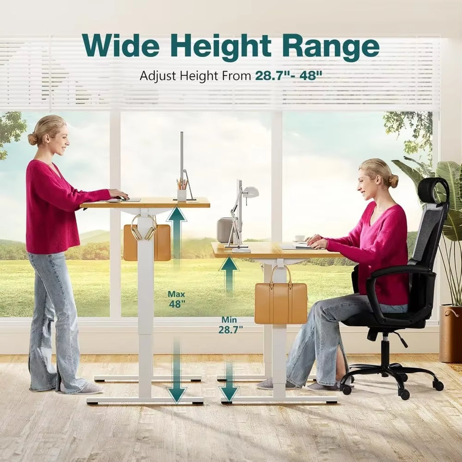 40x24" Adjustable Height Electric Sit-Stand Desk, Ergonomic