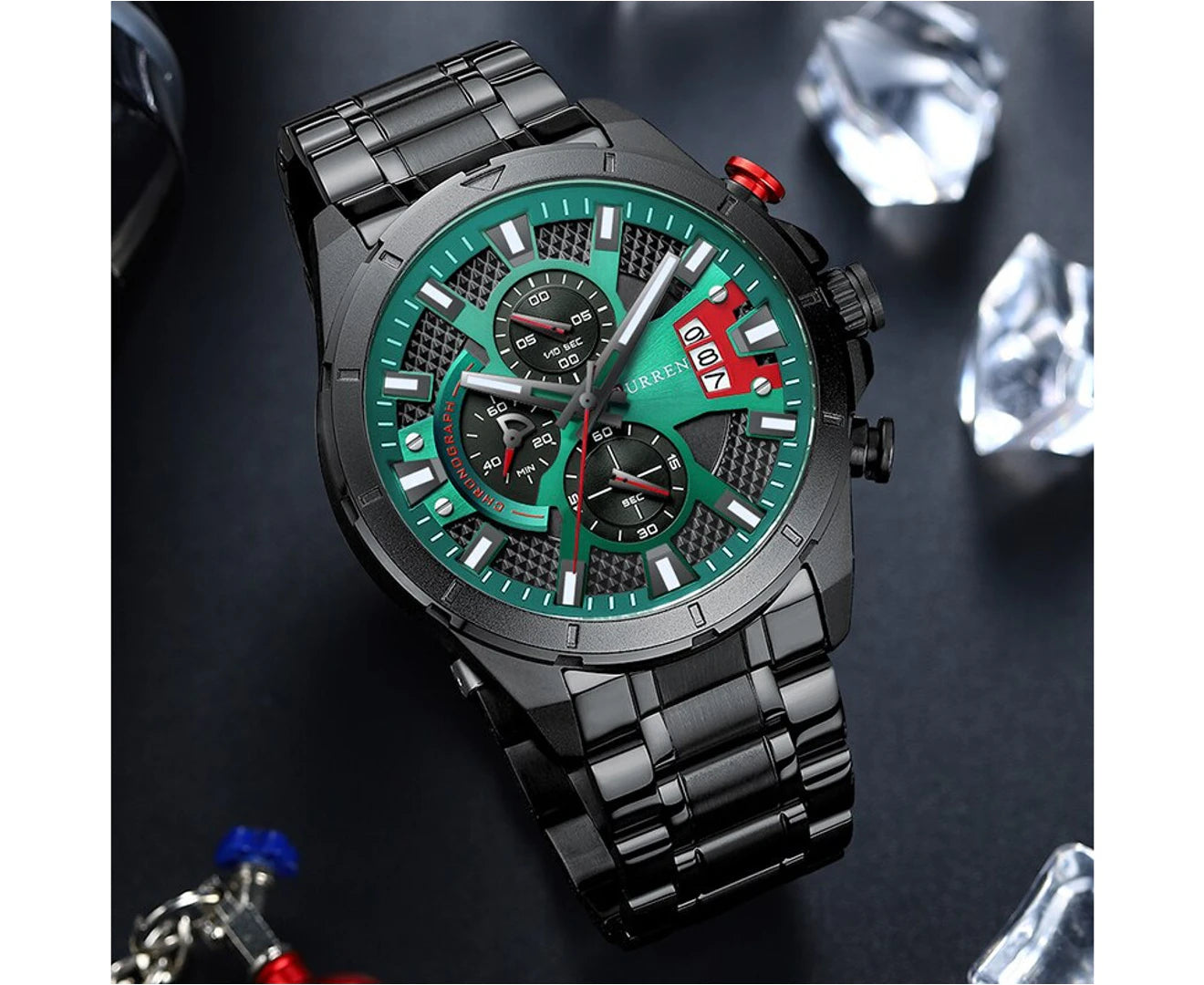 CURREN Watches Men Casual Quartz Chronograph Watch Top Luxury Brand Mens Fashion Luminous Sport Clock Stainless Steel Wristwatch