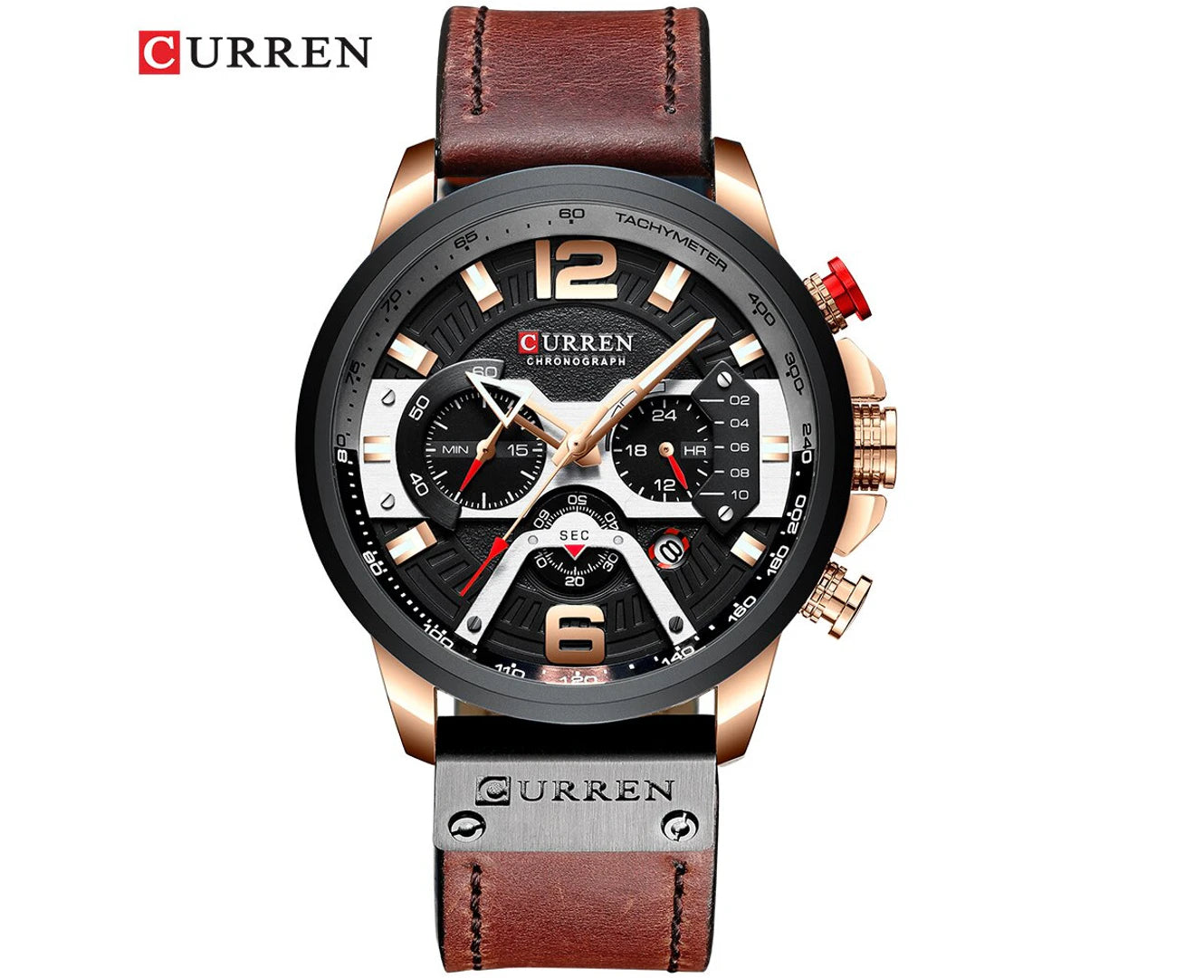 Curren Mens Watches Top Brand Luxury Chronograph Men Watch Leather Luxury Waterproof Sport Watch Men Male Clock Man Wristwatch