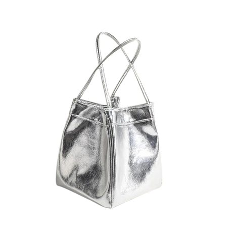 Silver Bucket Bag for Women – Chic Lunch Tote Purse