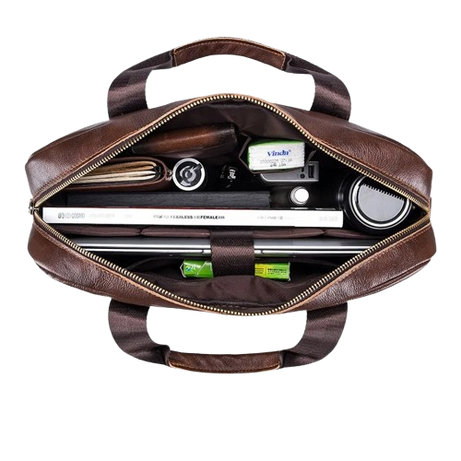 Men's Leather Laptop Bag – 14" Briefcase Messenger