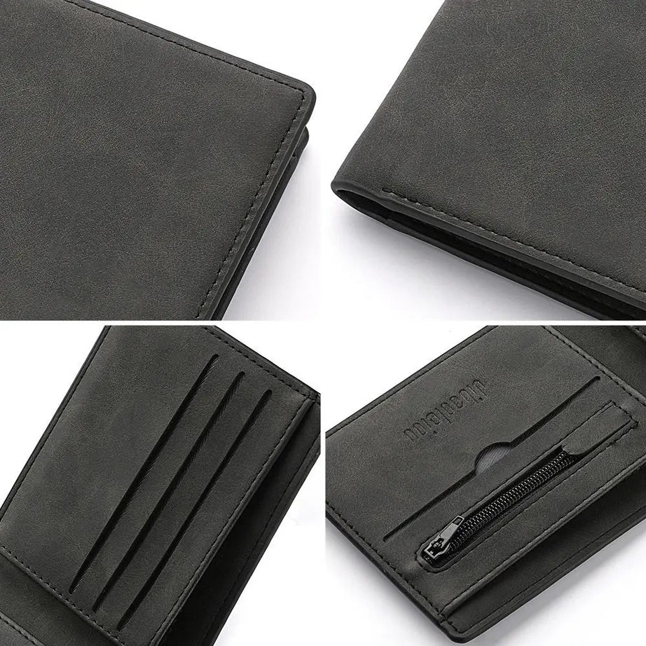 Men’s PU Leather Wallet with Coin Purse, Multi-Card Slots