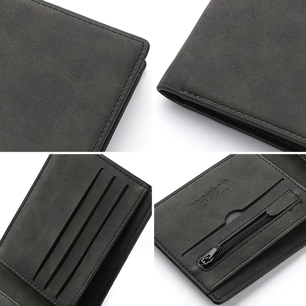 Men’s PU Leather Wallet with Coin Purse, Multi-Card Slots