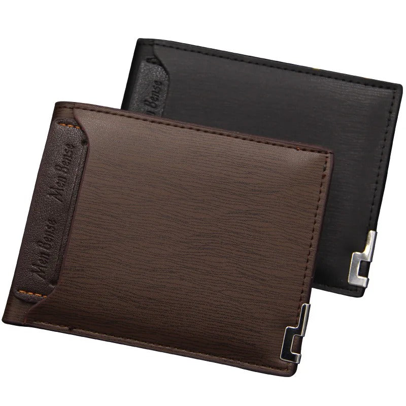 Men's PU Leather Wallet Slim Card Holder Bifold Purse