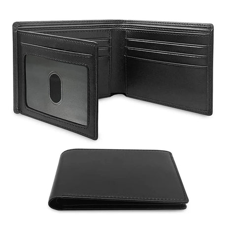 Slim RFID Carbon Fiber Wallet – Tri-Fold, ID Window, 9 Slots