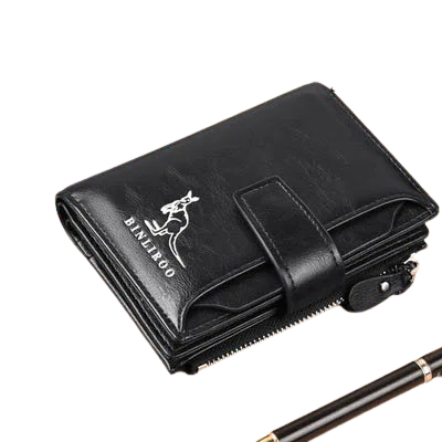Men's RFID Leather Wallet Zipper Card Holder Billfold