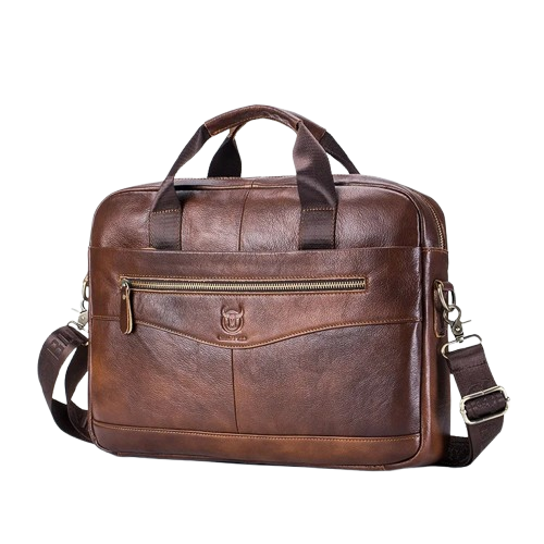 Men's Leather Laptop Bag – 14" Briefcase Messenger